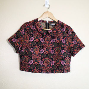 Fashion Union Tapestry Crop Top L